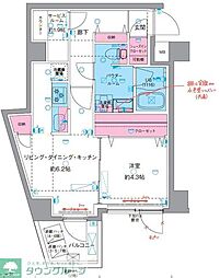 GENOVIA東向島IV 1SLDKの間取図画像