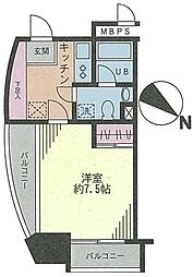 セイラン水天宮前 1Kの間取図画像