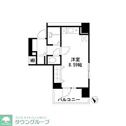 ドエルイン月島 1Kの間取図画像