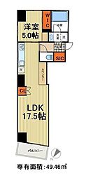 ザ・パークハビオ日本橋小伝馬町 1LDKの間取図画像