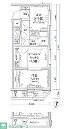 アイルプレミアム向島 2DKの間取図画像