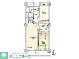ウェルタワー深川 2LDKの間取図画像