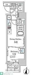 PARKAXIS森下 1DKの間取図画像