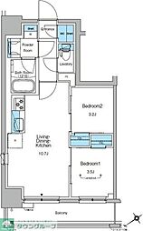 ルフォンリヴェント門前仲町 2LDKの間取図画像