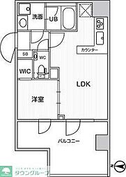 グラシアプレイス錦糸町 1LDKの間取図画像