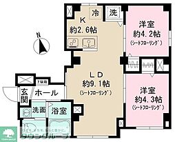 グラン ルーブル 上野 2LDKの間取図画像
