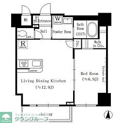 YUNOARTKAMEIDO 1LDKの間取図画像