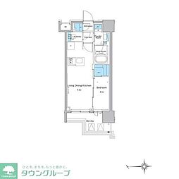 ルフォンプログレ門前仲町プレミア 1LDKの間取図画像