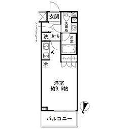 パークリュクス清澄白河 ワンルームの間取図画像