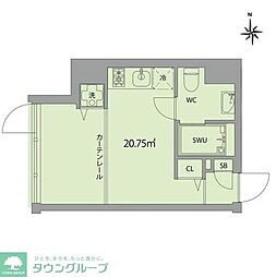 グランアセット秋葉原 ワンルームの間取図画像