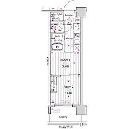 グランドガーラ東大島 2Kの間取図画像