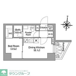 コンフォリア・リヴ木場EASTI 1DKの間取図画像