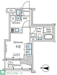 ParkAxis錦糸町WEST 1Kの間取図画像