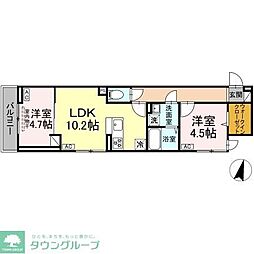セレスティア興野 2LDKの間取図画像