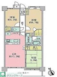 ビジュー青井 2階3LDKの間取り