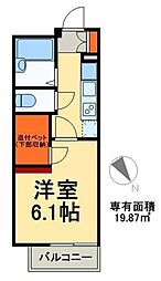 リバーサイド五反野 1Kの間取図画像
