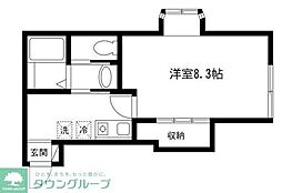 STAGE・タプカーラ 1Kの間取図画像
