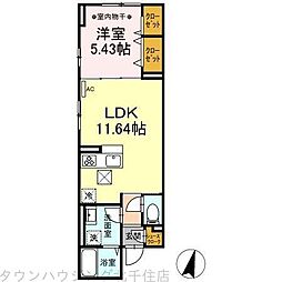 ルリアン綾瀬2 1LDKの間取図画像