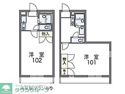 レオパレスフロイデンルーフ 1Kの間取図画像