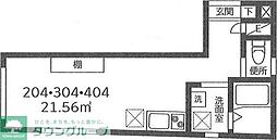 Lafort北千住 ワンルームの間取図画像