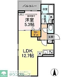 セレスティア南花畑IV 1LDKの間取図画像