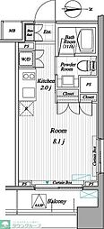 レジディア錦糸町2 ワンルームの間取図画像
