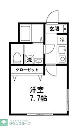 エンジェルの森北綾瀬 1Kの間取図画像