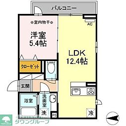 ファミユB 1LDKの間取図画像