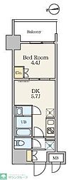 Alivis五反野 1DKの間取図画像