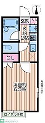 ベルエイト北綾瀬2 1Kの間取図画像