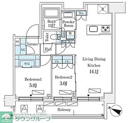 シーズンフラッツ町屋 2LDKの間取図画像