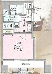 アイルグランデ東京竹ノ塚 1Kの間取図画像