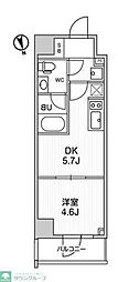 ALTERNA浅草 1DKの間取図画像