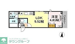 グラナーデ神明 1LDKの間取図画像
