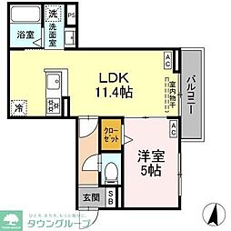 クラナーテ堤通 1LDKの間取図画像