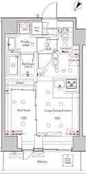 dips西日暮里 1LDKの間取図画像