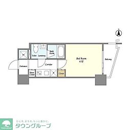 プラシア北千住 1Kの間取図画像