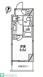 ジェノヴィア綾瀬スカイガーデン 1Kの間取図画像