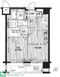 LAスィート上野 1DKの間取図画像