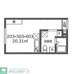 Lafort北千住 ワンルームの間取図画像