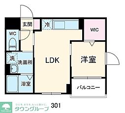 Tres美麗(トレスビレイ) 1LDKの間取図画像
