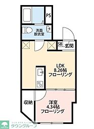 Libo北千住 1LDKの間取図画像
