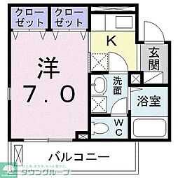 メゾンドレスポワール 1Kの間取図画像