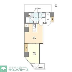 シェフルール新御徒町1 1LDKの間取図画像
