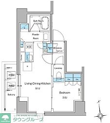 ルフォンプログレ上野御徒町 1LDKの間取図画像