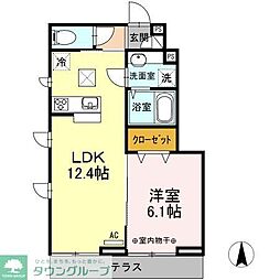 グランベル 1LDKの間取図画像