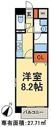グラン・マノワール 1Kの間取図画像