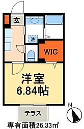 ヴィラ・エトワール 1Kの間取図画像