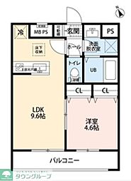 LiveleFine鹿浜 1LDKの間取図画像