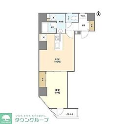 シェフルール新御徒町1 1LDKの間取図画像